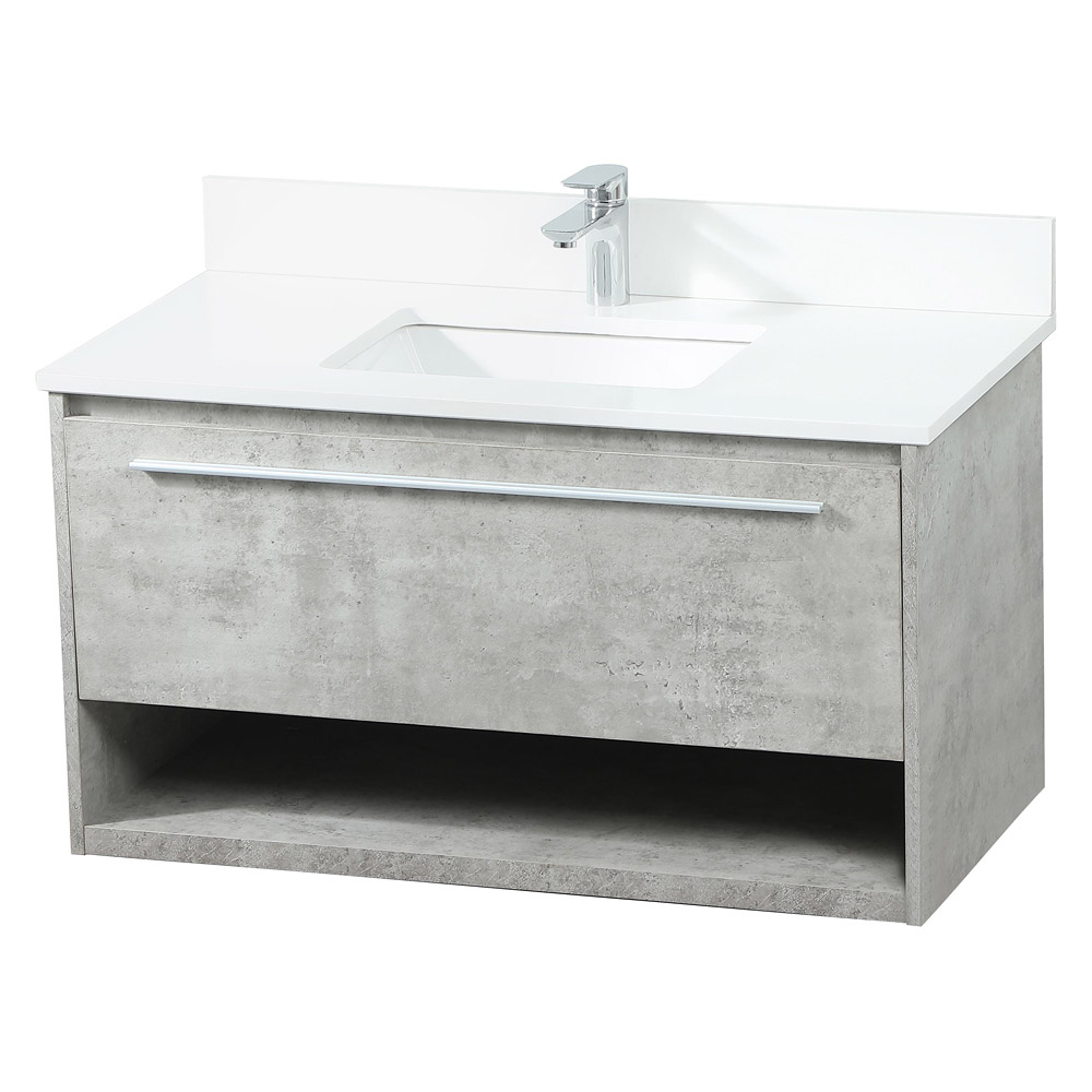 Elegant Bathroom Vanity - Concrete Gray (VF43536MCG-BS)