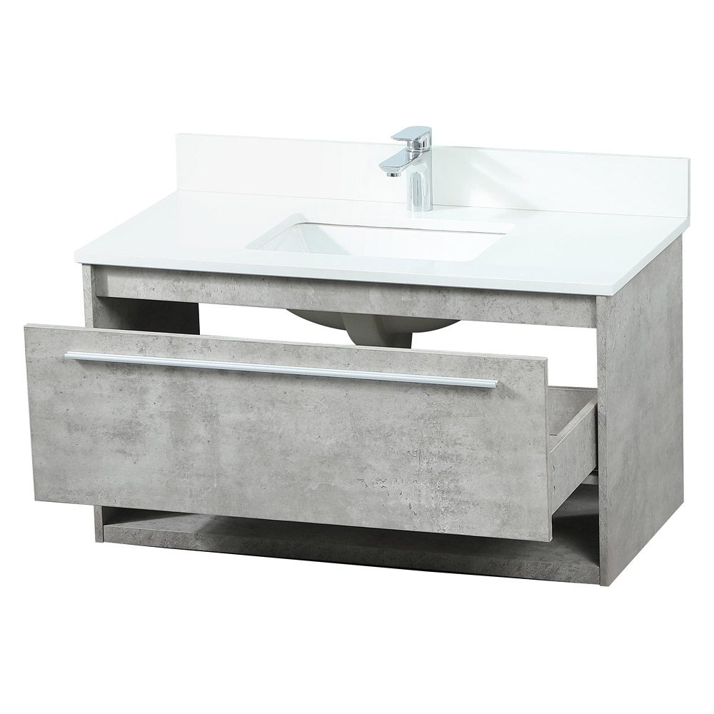 Elegant Bathroom Vanity - Concrete Gray (VF43536MCG-BS)