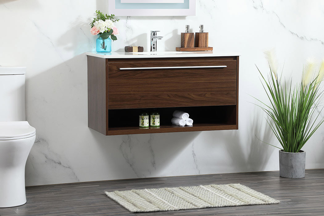 Elegant Bathroom Vanity - Walnut (VF43536MWT)