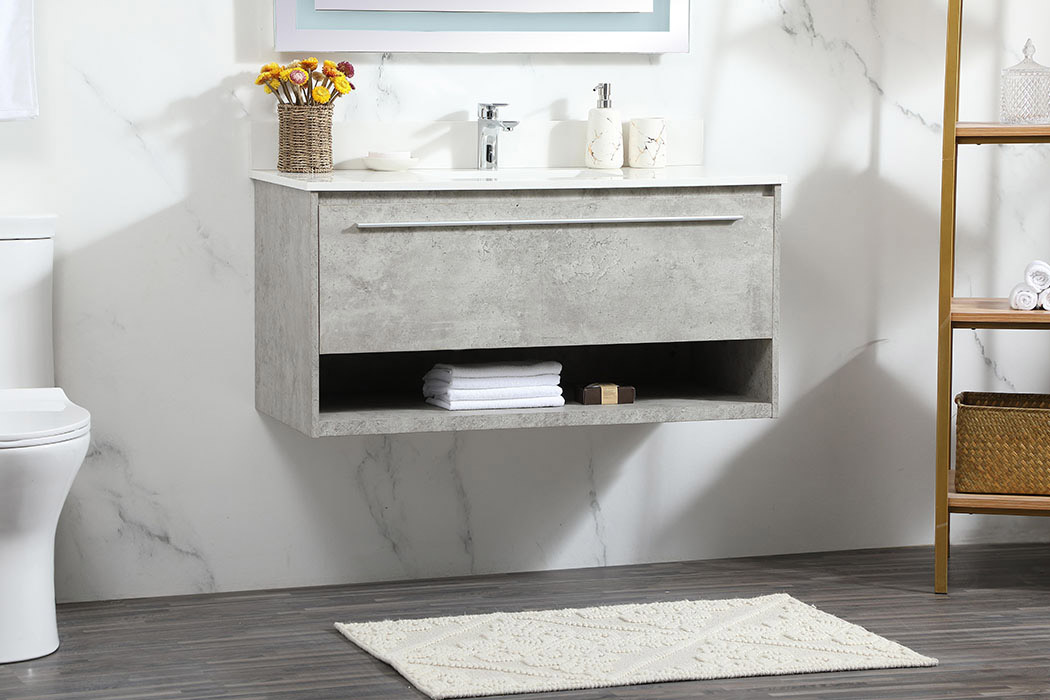 Elegant Bathroom Vanity - Concrete Gray (VF43540MCG-BS)