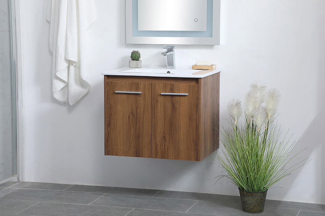 Elegant Bathroom Vanity - Walnut Brown, L 24" (VF44024WB)