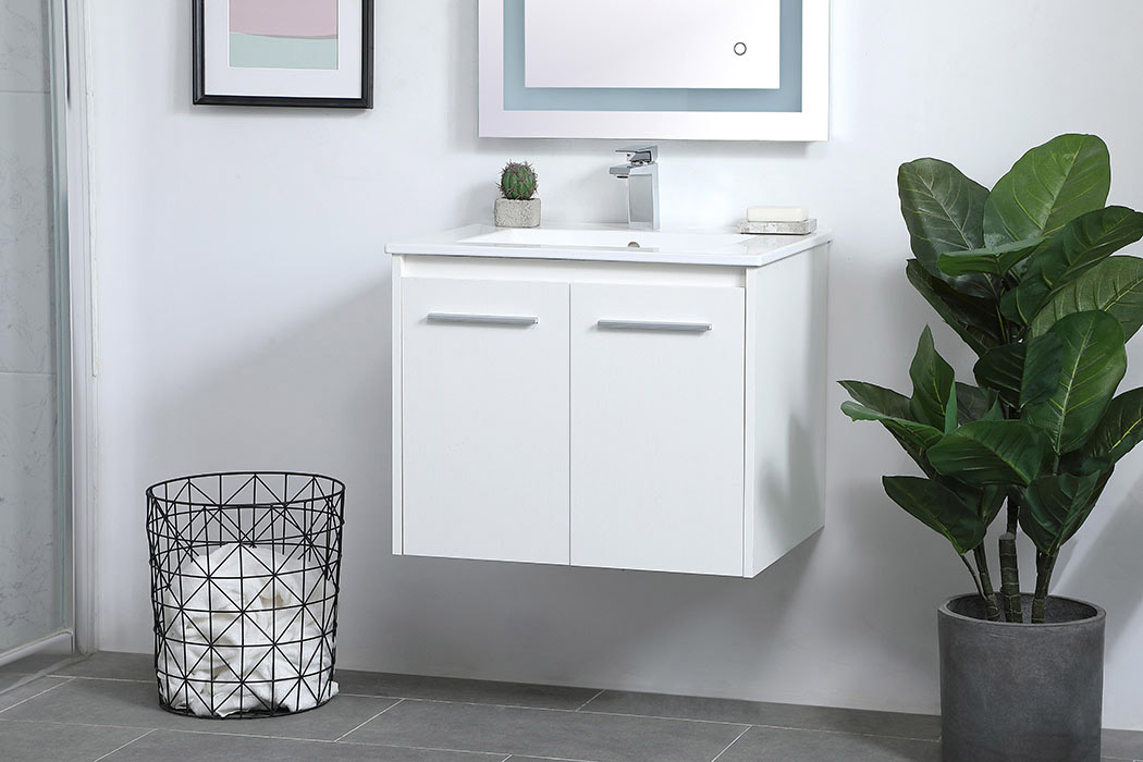 Elegant Bathroom Vanity - White, L 24" (VF44024WH)