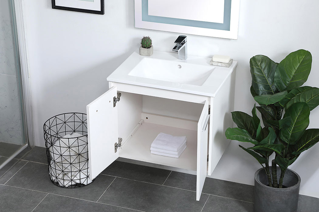 Elegant Bathroom Vanity - White, L 24" (VF44024WH)