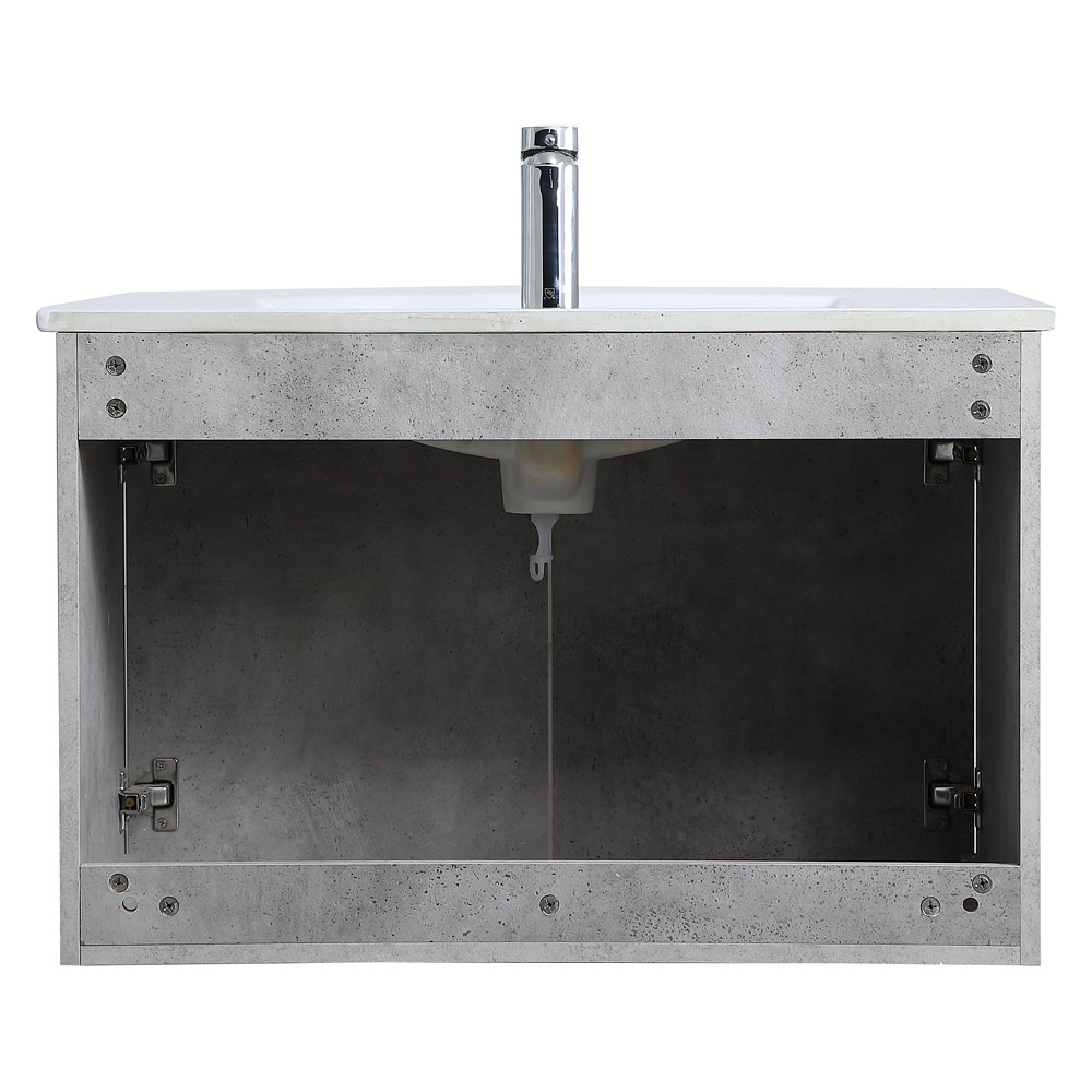 Elegant Bathroom Vanity - Concrete Gray, L 30" (VF44030CG)