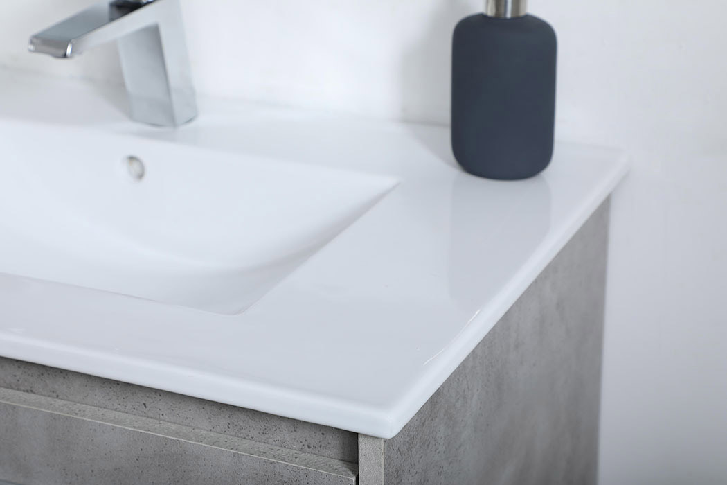 Elegant Bathroom Vanity - Concrete Gray, L 30" (VF44030CG)