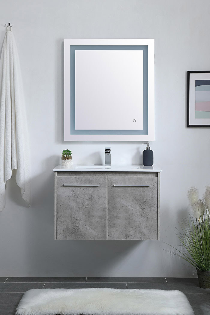 Elegant Bathroom Vanity - Concrete Gray, L 30" (VF44030CG)