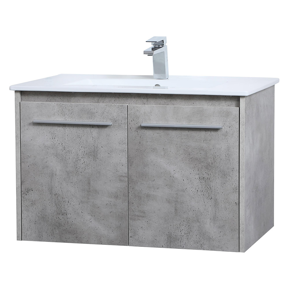 Elegant Bathroom Vanity - Concrete Gray, L 30" (VF44030CG)