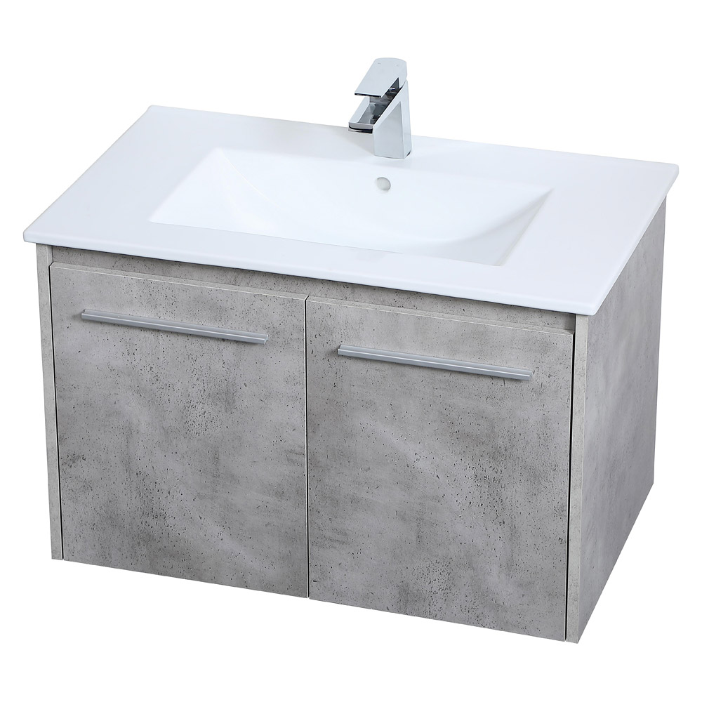 Elegant Bathroom Vanity - Concrete Gray, L 30" (VF44030CG)