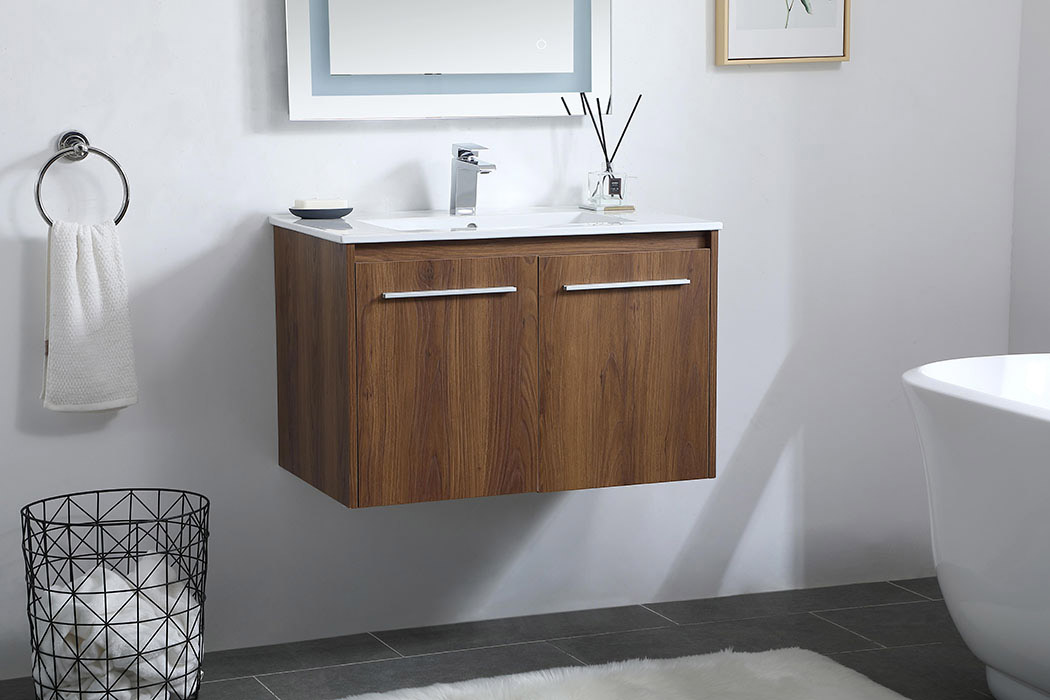 Elegant Bathroom Vanity - Walnut Brown, L 30" (VF44030WB)