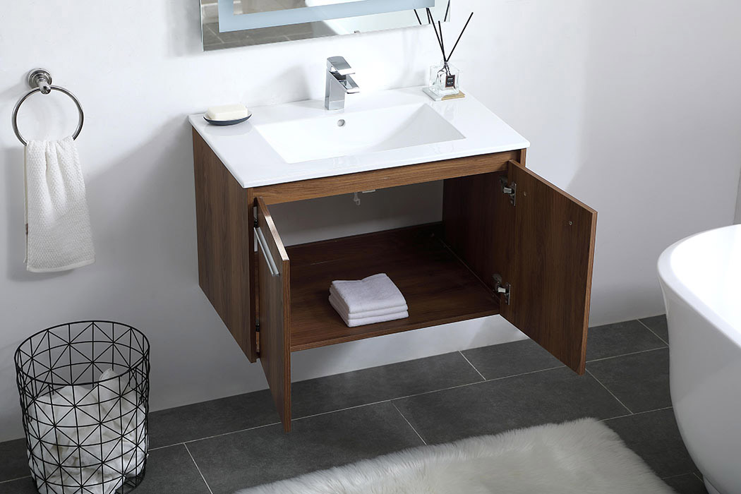 Elegant Bathroom Vanity - Walnut Brown, L 30" (VF44030WB)