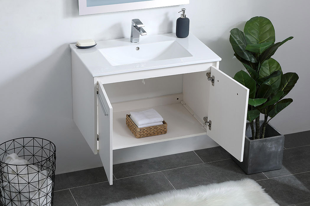 Elegant Bathroom Vanity - White, L 30" (VF44030WH)