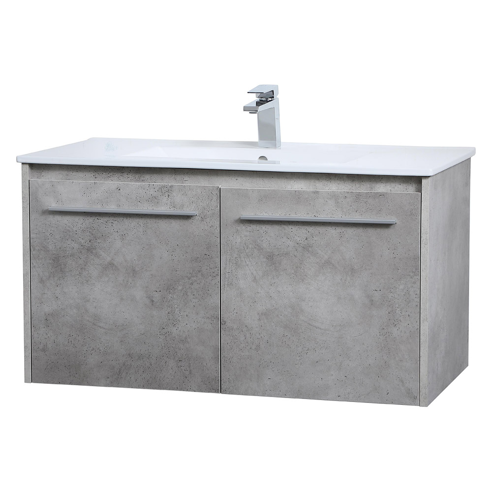 Elegant Bathroom Vanity - Concrete Gray, L 36" (VF44036CG)