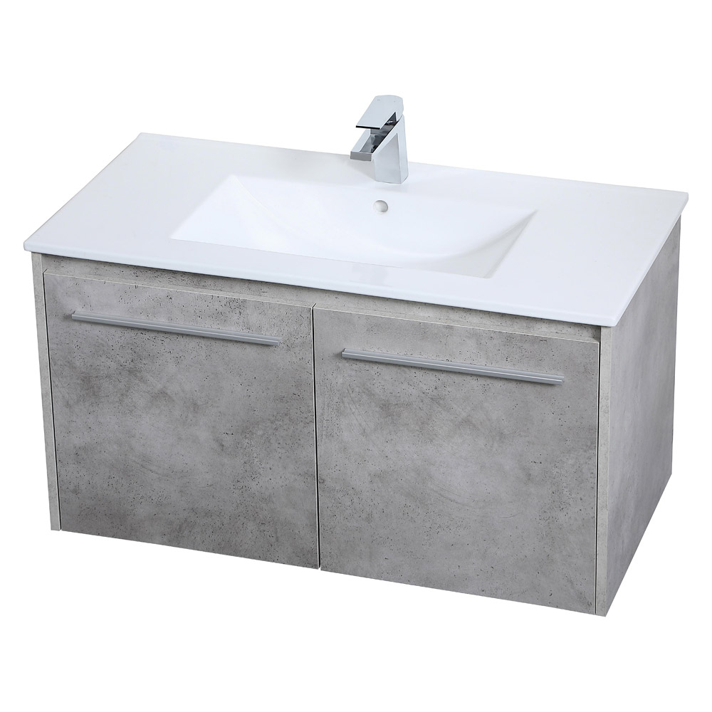 Elegant Bathroom Vanity - Concrete Gray, L 36" (VF44036CG)