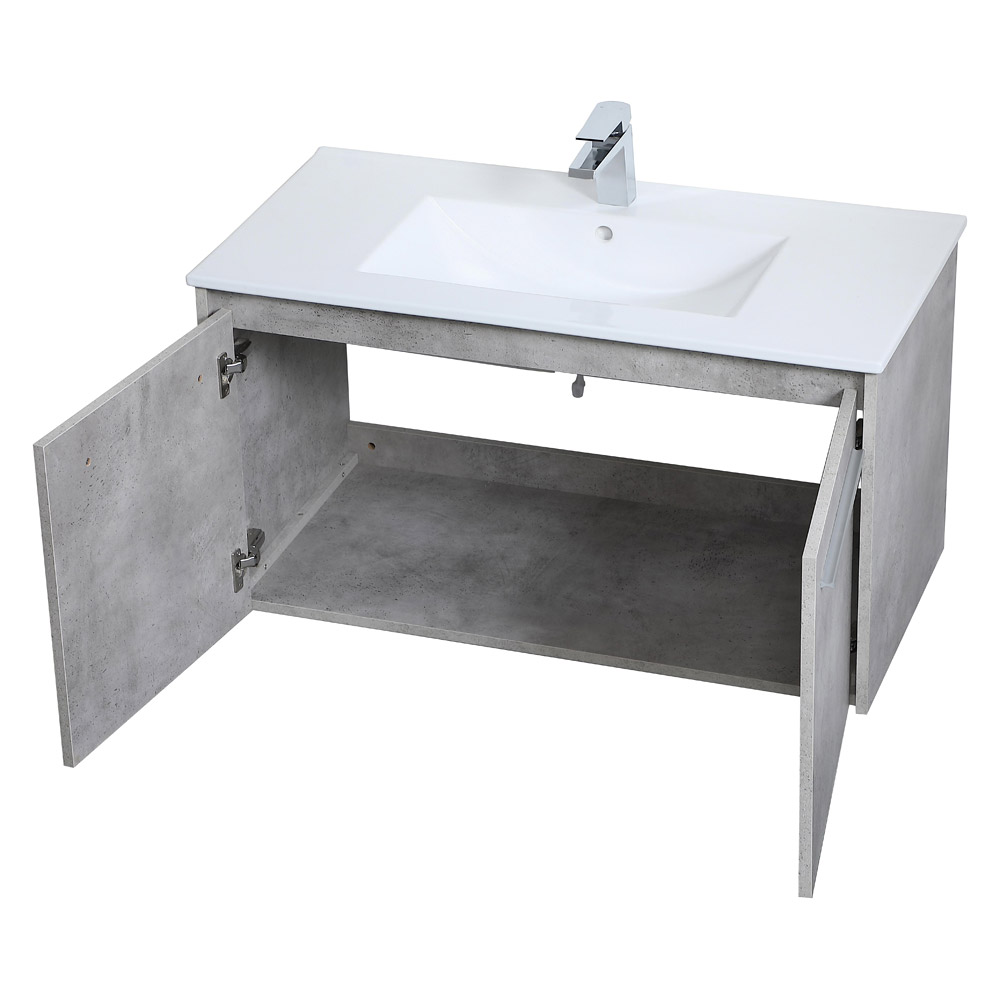 Elegant Bathroom Vanity - Concrete Gray, L 36" (VF44036CG)