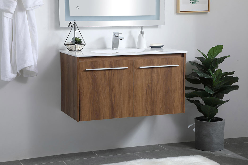 Elegant Bathroom Vanity - Walnut Brown, L 36" (VF44036WB)