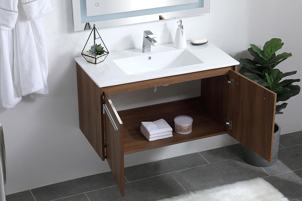 Elegant Bathroom Vanity - Walnut Brown, L 36" (VF44036WB)