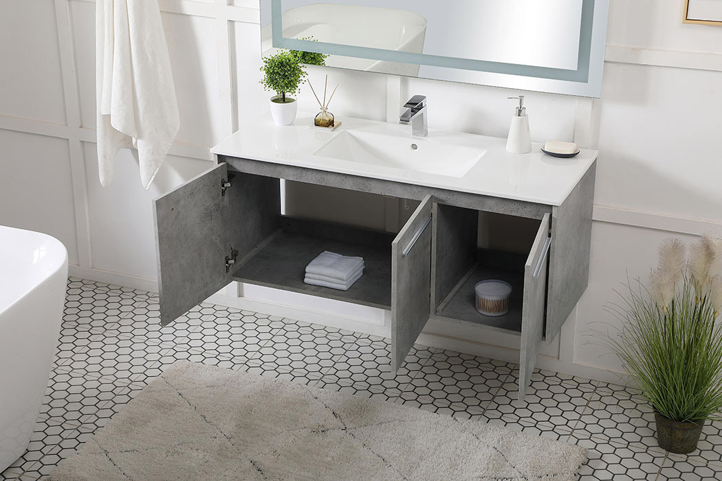 Elegant Bathroom Vanity - Concrete Gray, L 48" (VF44048CG)