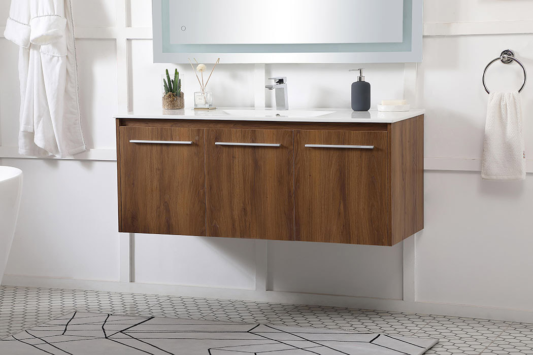 Elegant Bathroom Vanity - Walnut Brown, L 48" (VF44048WB)