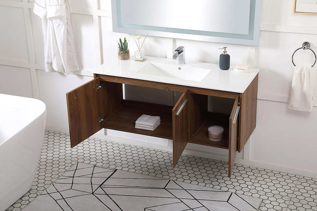 Elegant Bathroom Vanity - Walnut Brown, L 48" (VF44048WB)