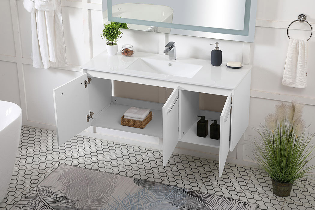 Elegant Bathroom Vanity - White, L 48" (VF44048WH)