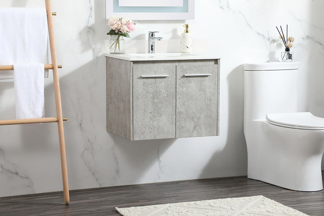 Elegant Bathroom Vanity - Concrete Gray (VF44524MCG-BS)