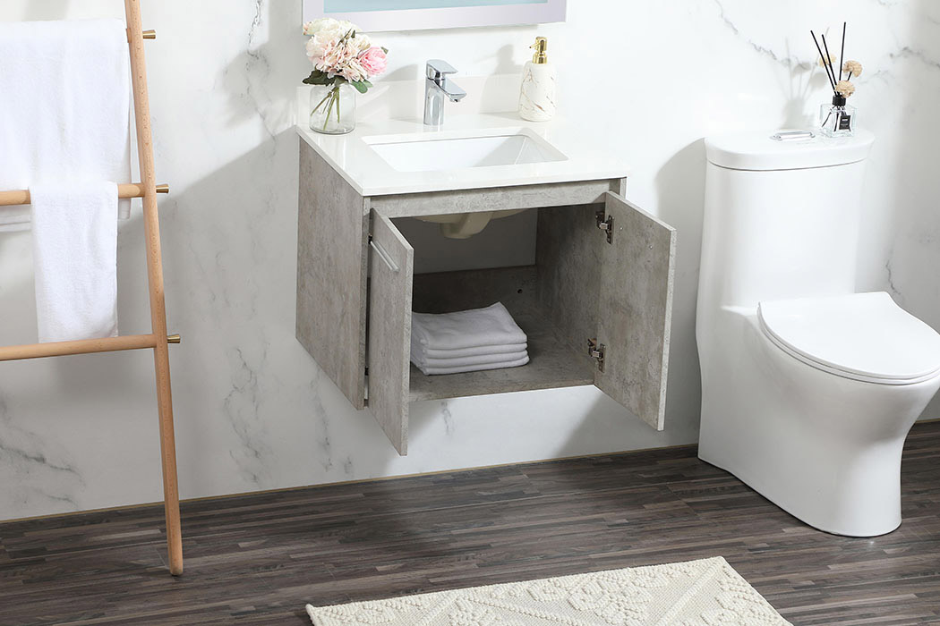 Elegant Bathroom Vanity - Concrete Gray (VF44524MCG-BS)