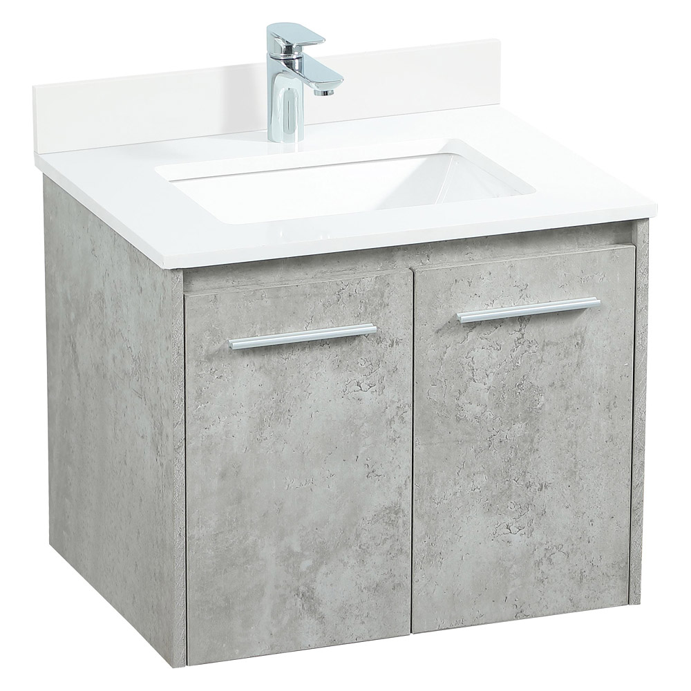 Elegant Bathroom Vanity - Concrete Gray (VF44524MCG-BS)