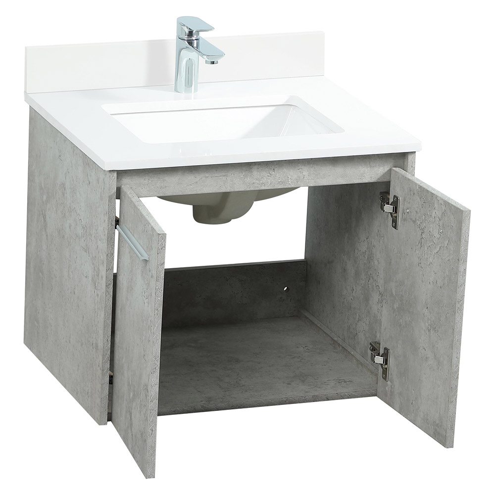 Elegant Bathroom Vanity - Concrete Gray (VF44524MCG-BS)