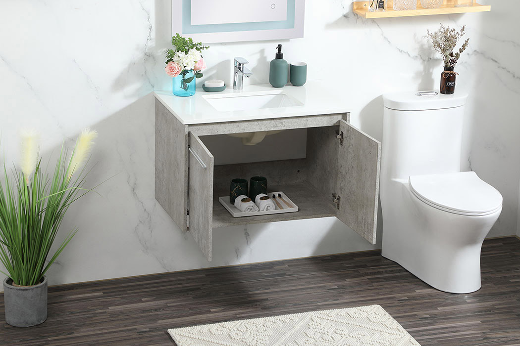 Elegant Bathroom Vanity - Concrete Gray (VF44530MCG)