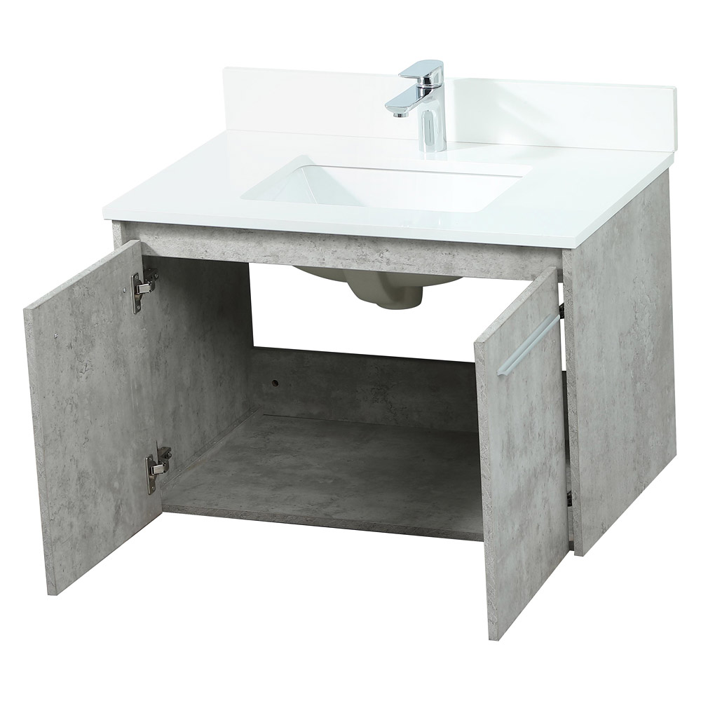 Elegant Bathroom Vanity - Concrete Gray (VF44530MCG-BS)