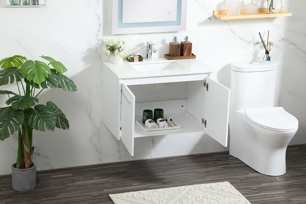 Elegant Bathroom Vanity - White (VF44530MWH-BS)