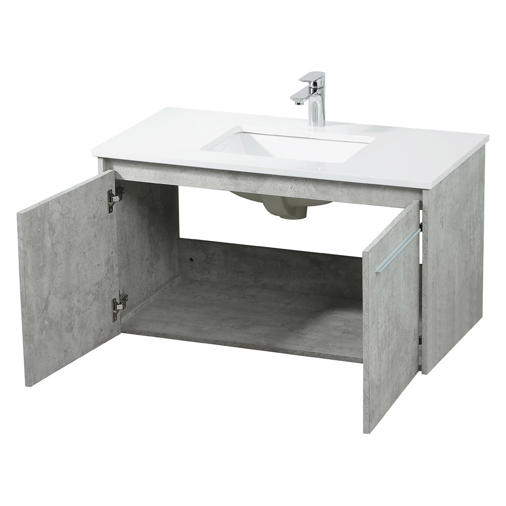 Elegant Bathroom Vanity - Concrete Gray (VF44536MCG)