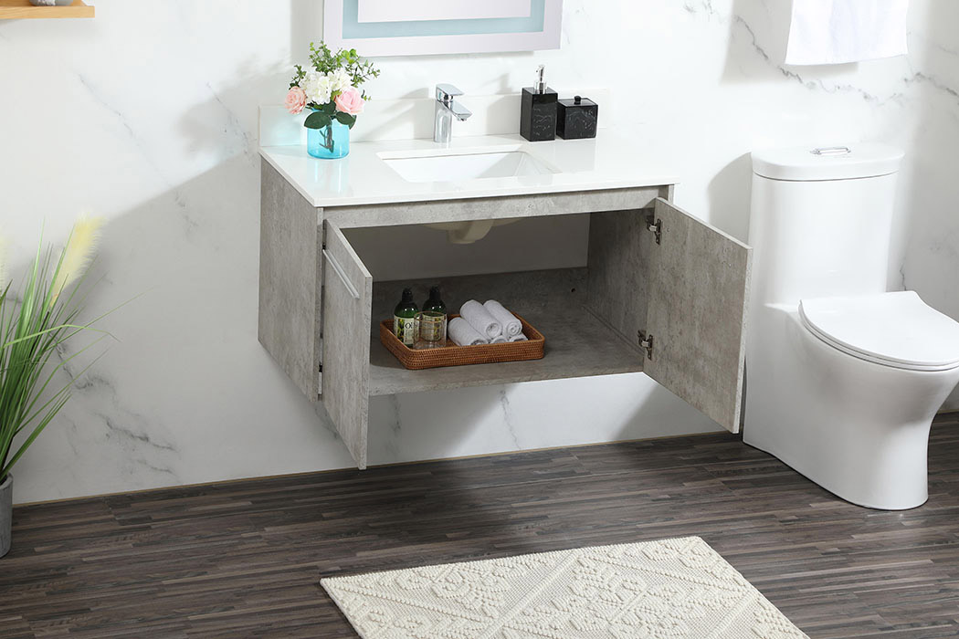 Elegant Bathroom Vanity - Concrete Gray (VF44536MCG-BS)