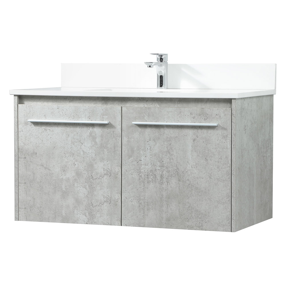 Elegant Bathroom Vanity - Concrete Gray (VF44536MCG-BS)