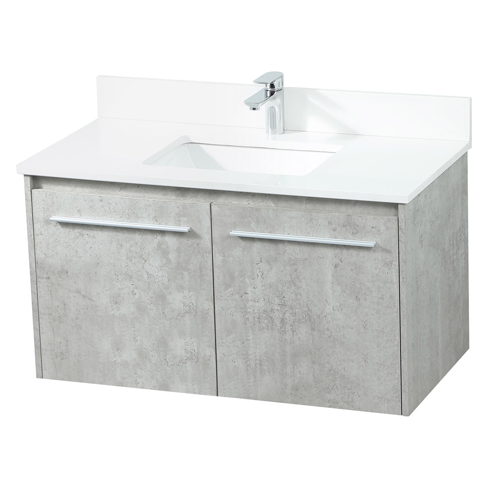 Elegant Bathroom Vanity - Concrete Gray (VF44536MCG-BS)