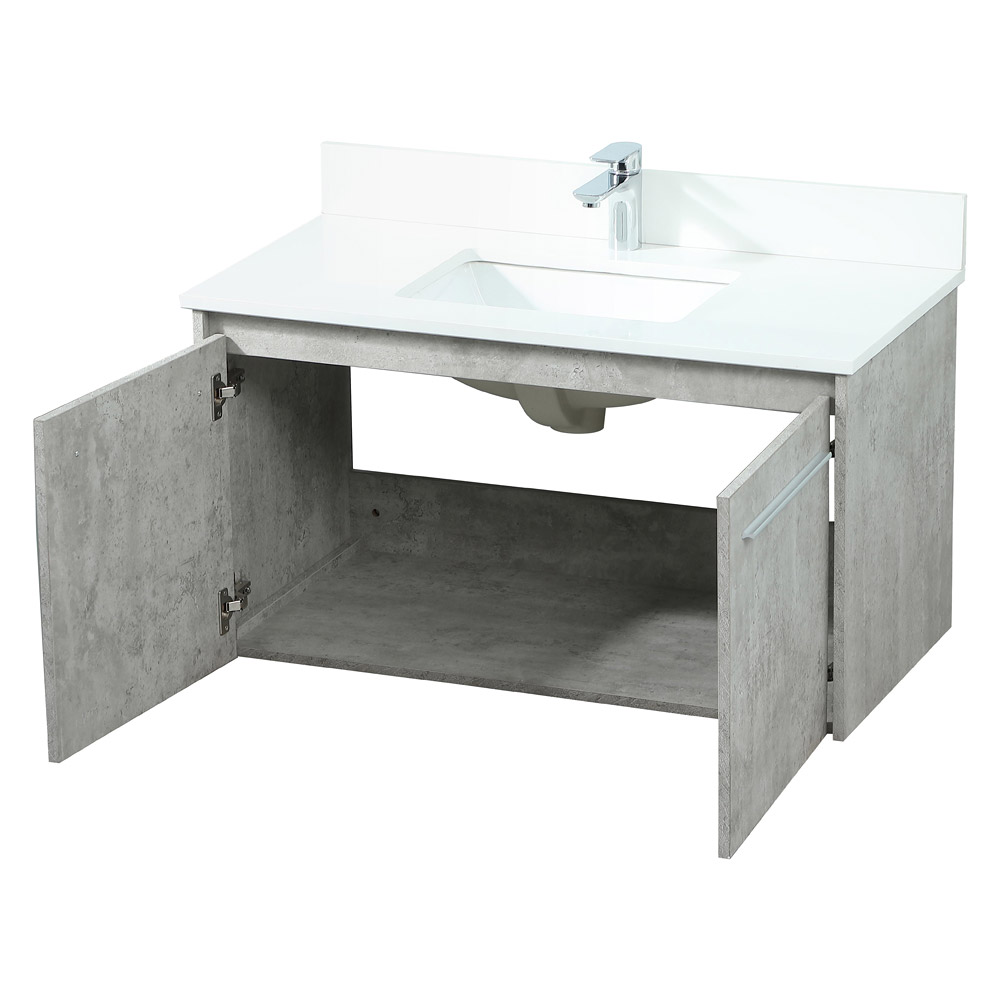 Elegant Bathroom Vanity - Concrete Gray (VF44536MCG-BS)