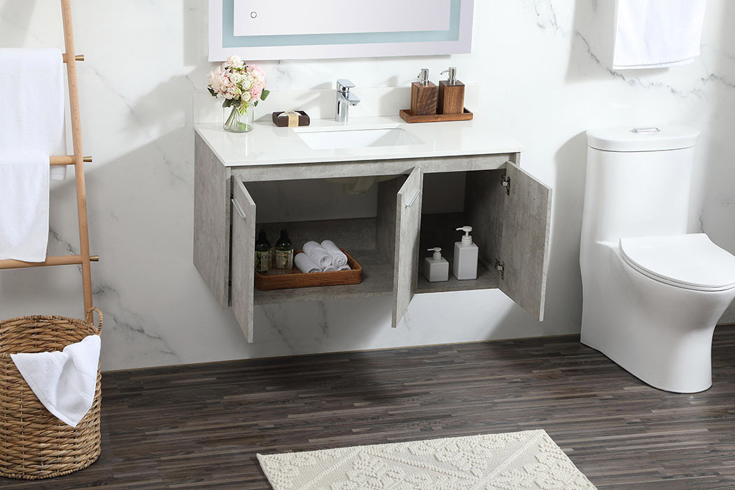 Elegant Bathroom Vanity - Concrete Gray (VF44540MCG-BS)