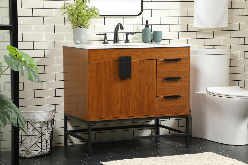 Elegant Bathroom Vanity - Teak (VF48836MTK)