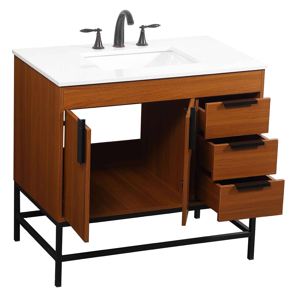 Elegant Bathroom Vanity - Teak (VF48836MTK)