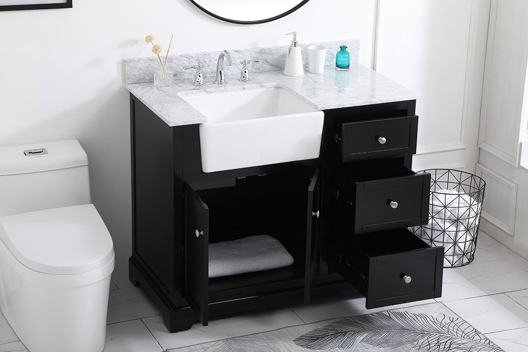 Elegant Bathroom Vanity - Black (VF60242BK-BS)