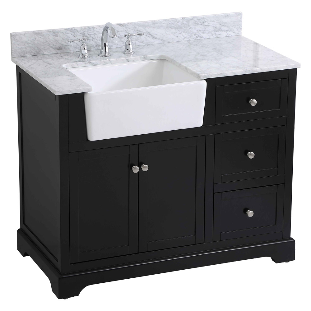 Elegant Bathroom Vanity - Black (VF60242BK-BS)