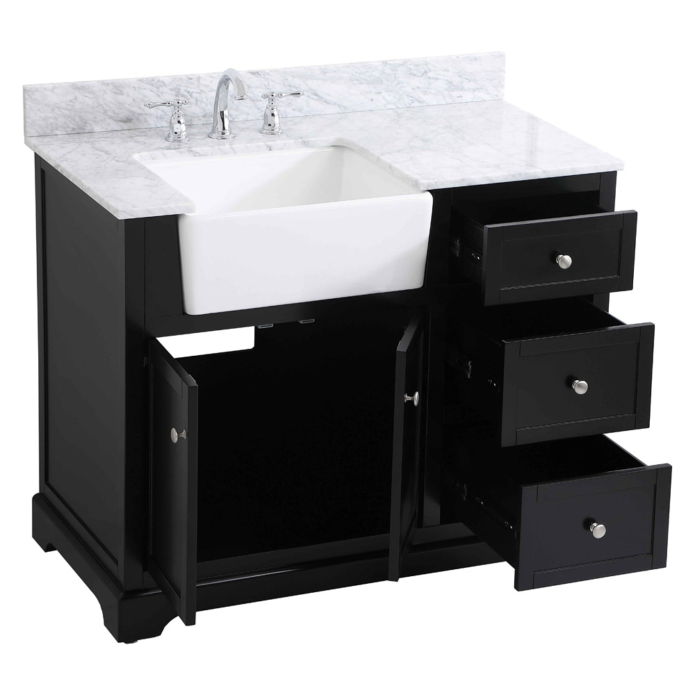 Elegant Bathroom Vanity - Black (VF60242BK-BS)