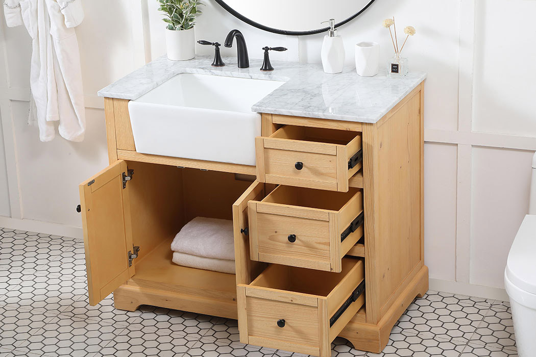 Elegant Bathroom Vanity - Natural Wood (VF60242NW)