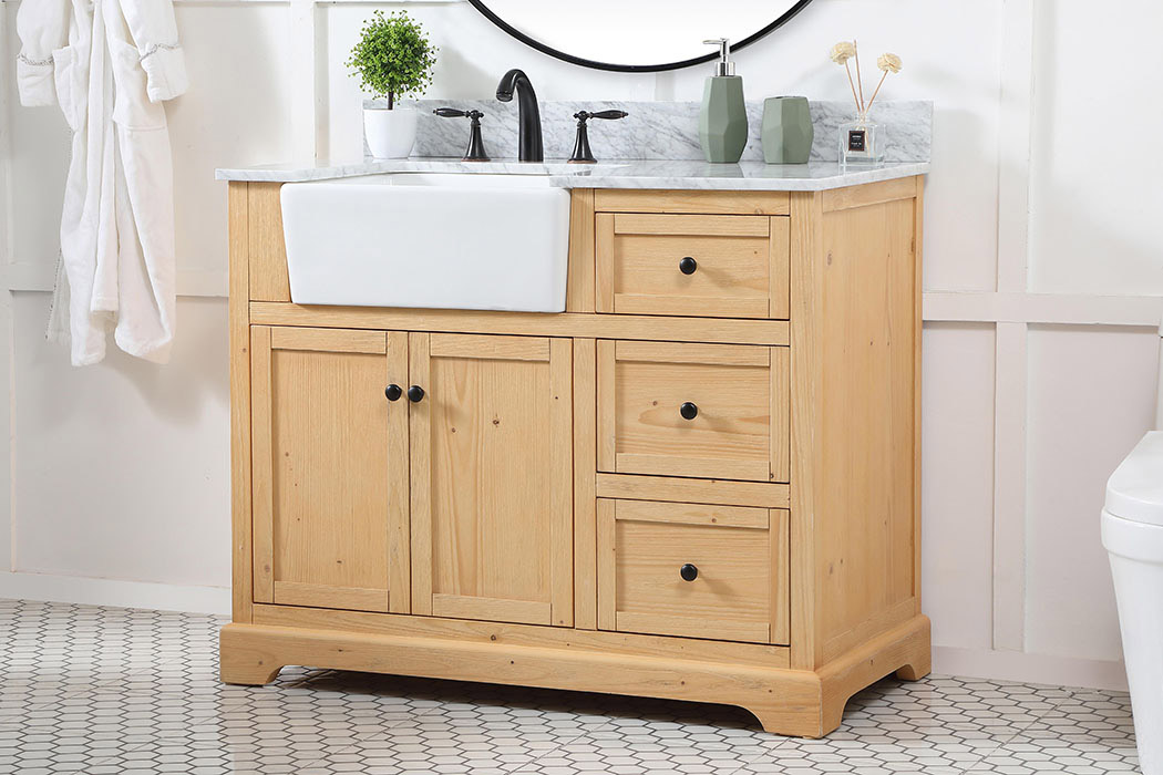 Elegant Bathroom Vanity - Natural Wood (VF60242NW-BS)