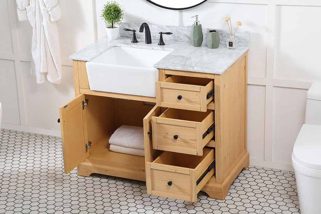 Elegant Bathroom Vanity - Natural Wood (VF60242NW-BS)