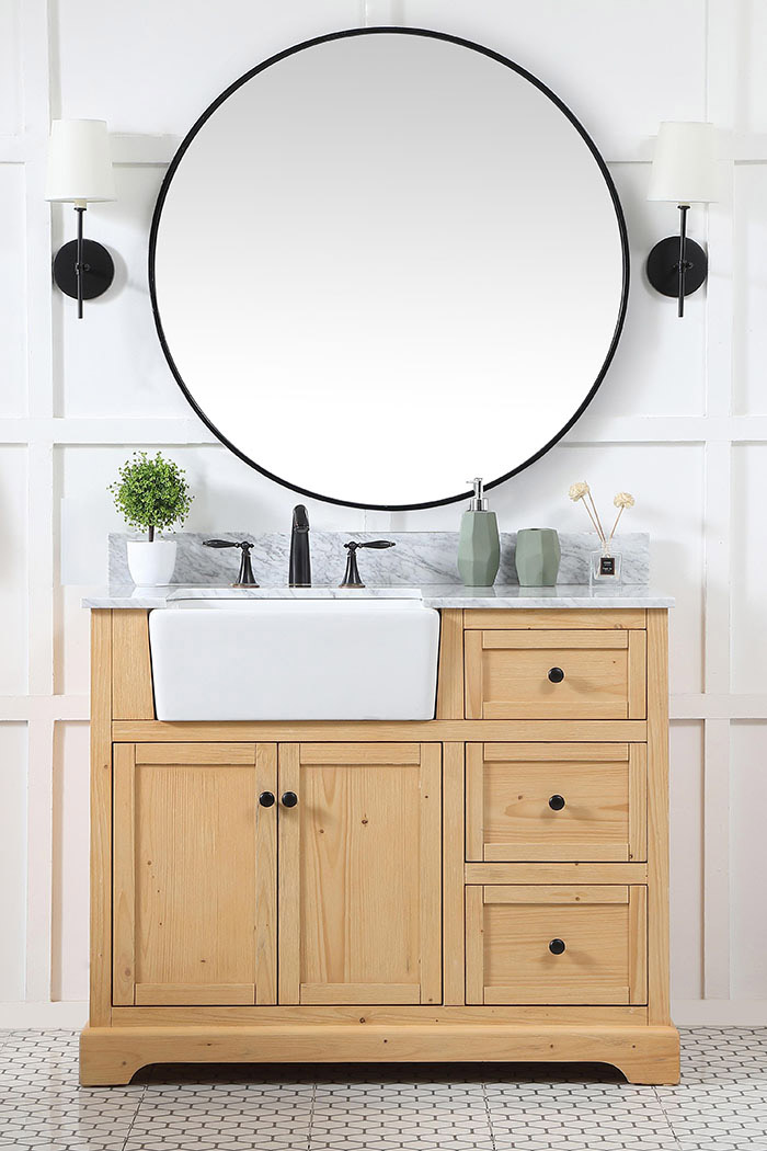 Elegant Bathroom Vanity - Natural Wood (VF60242NW-BS)