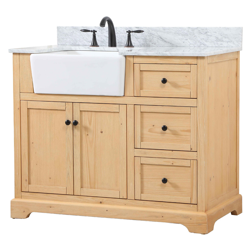 Elegant Bathroom Vanity - Natural Wood (VF60242NW-BS)