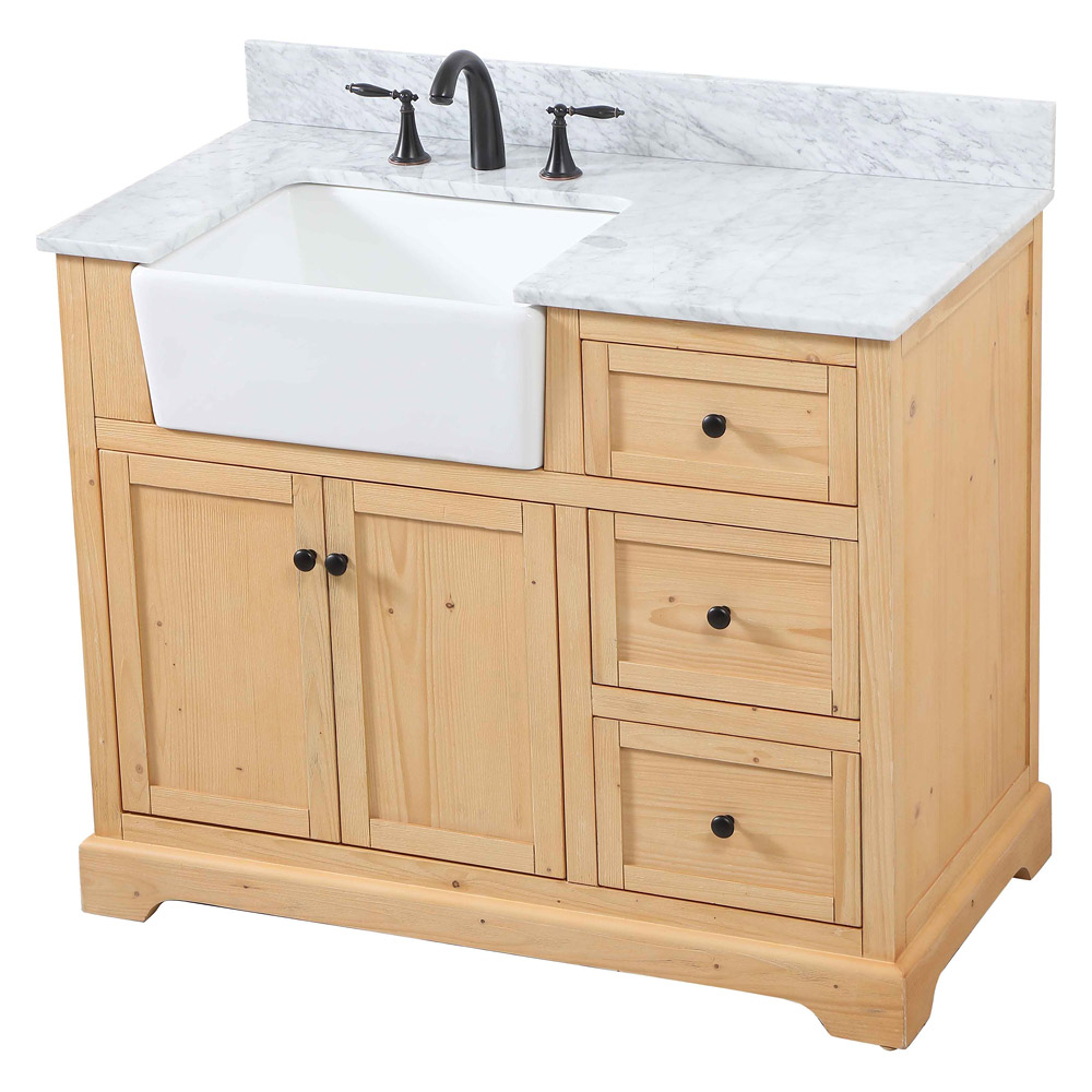 Elegant Bathroom Vanity - Natural Wood (VF60242NW-BS)