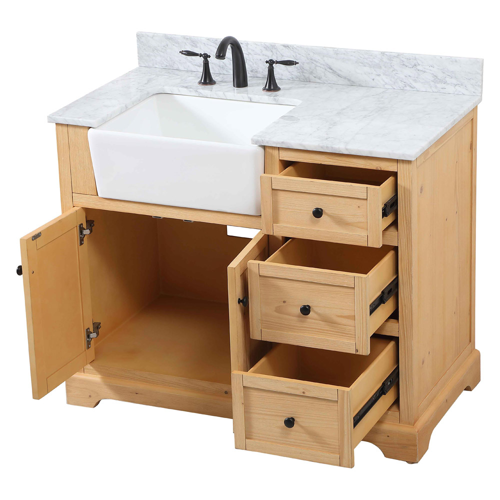 Elegant Bathroom Vanity - Natural Wood (VF60242NW-BS)