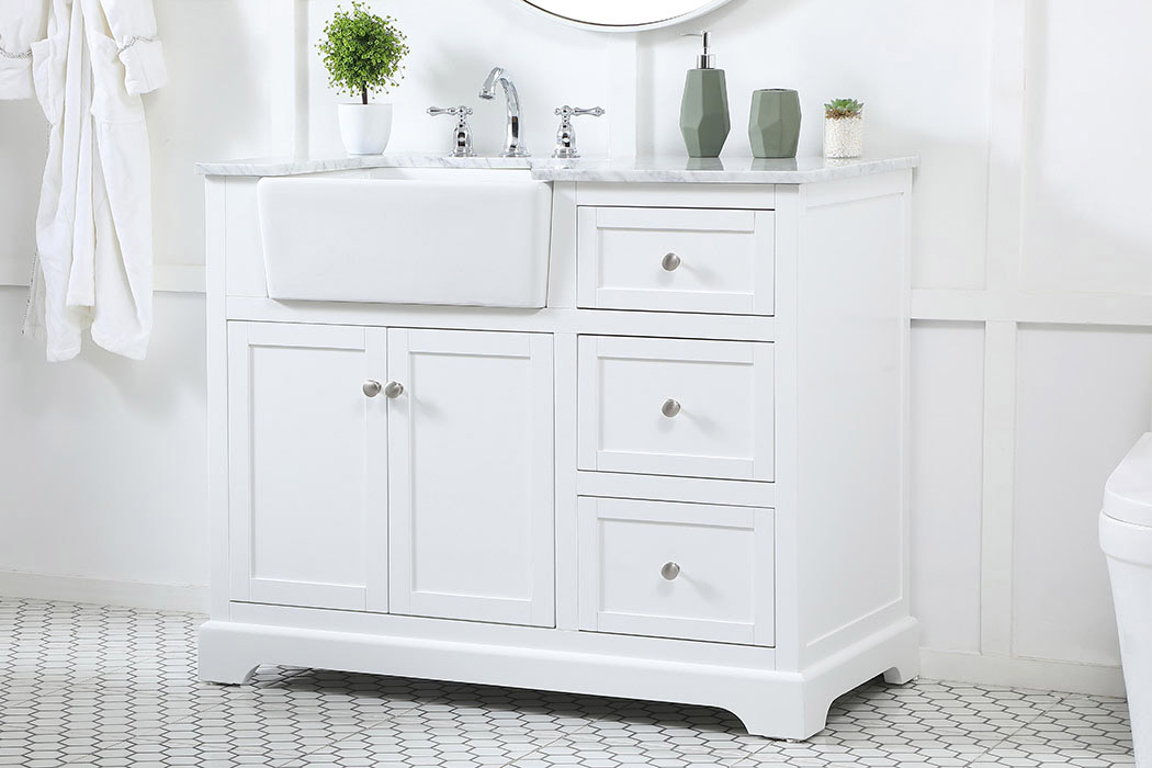 Elegant Bathroom Vanity - White (VF60242WH)